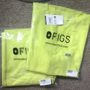 Set of FIGS scrubs. Limited edition color Citrine. Never worn, brand new w tags